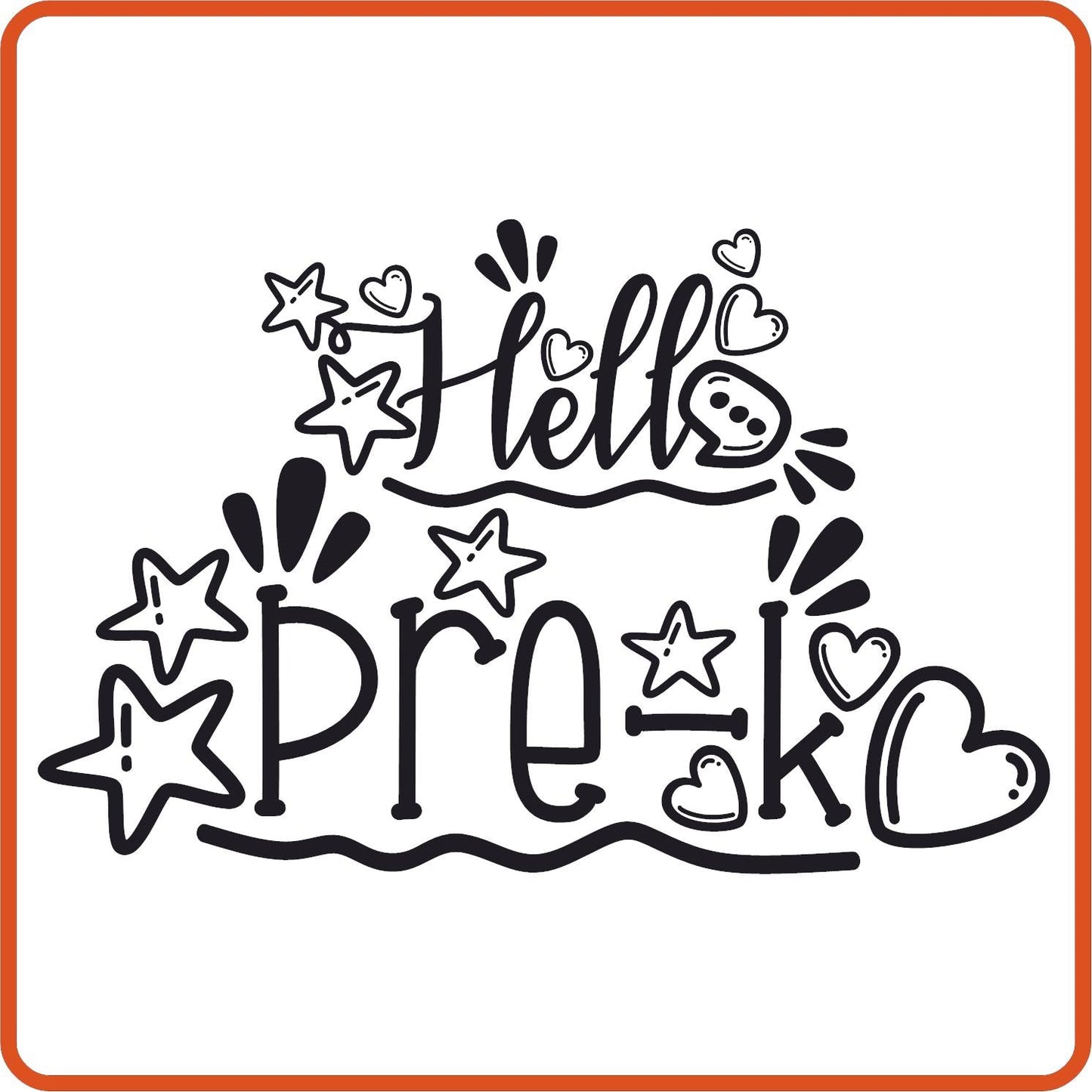 Hello Pre - K | Back to School Iron On Decals Patches by SEC Apparel - secapparelonline