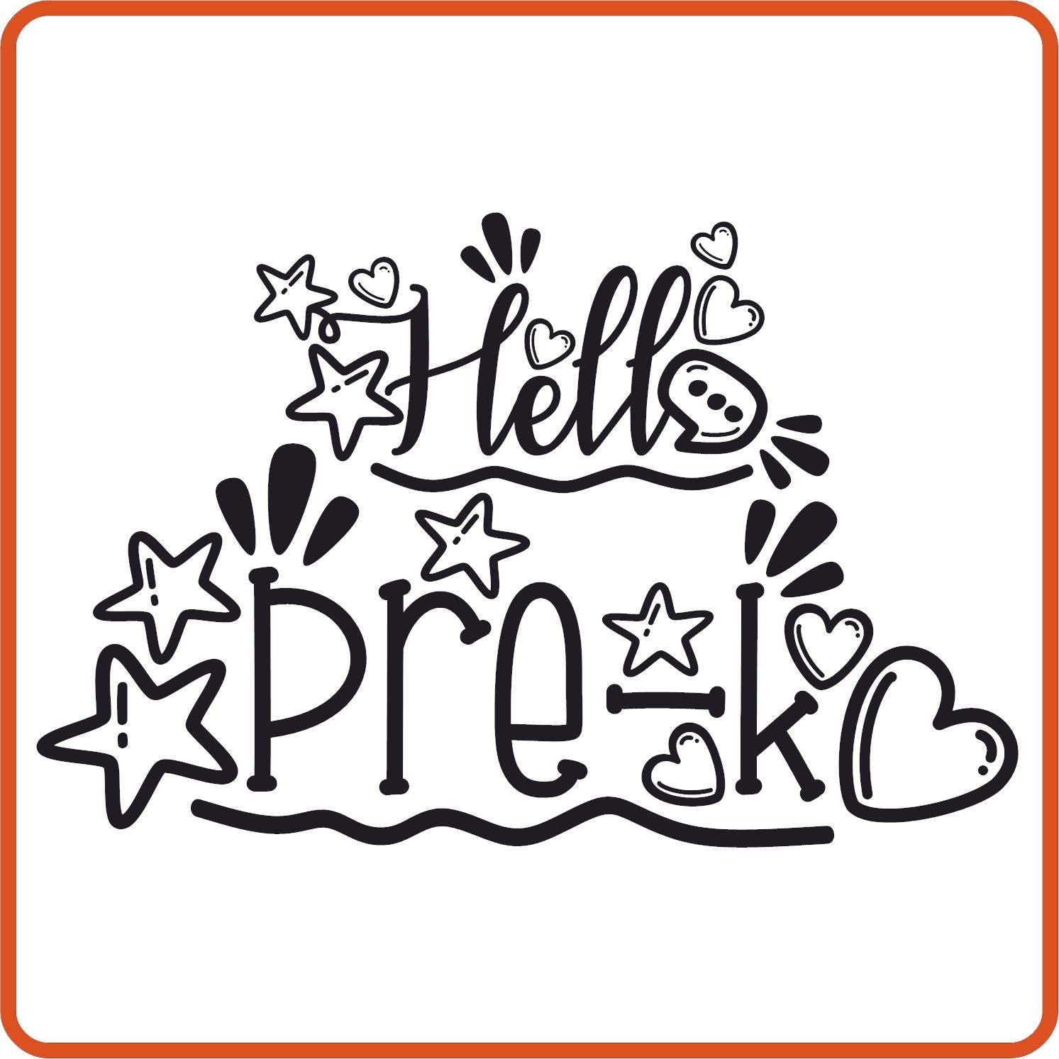 Hello Pre - K | Back to School Iron On Decals Patches by SEC Apparel - secapparelonline