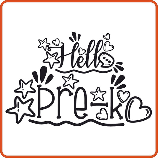 Hello Pre - K | Back to School Iron On Decals Patches by SEC Apparel - secapparelonline