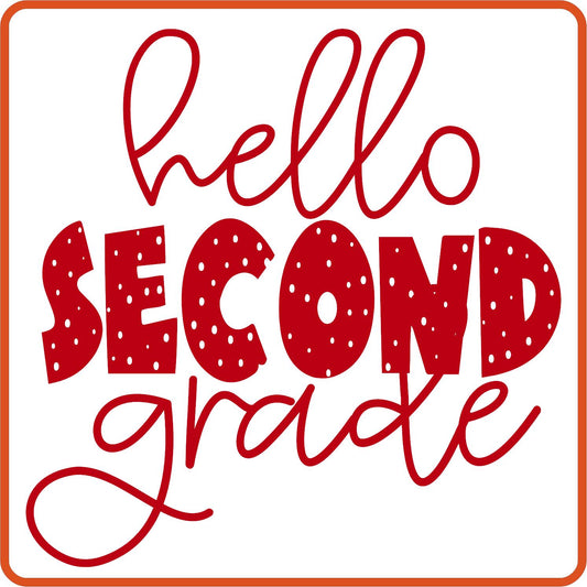 Hello Second Grade | Back to School Iron On Decals Patches by SEC Apparel - secapparelonline