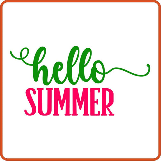 Hello Summer 2 | Summer Iron On Decal by SEC Apparel for Shirts, Clothing and More - secapparelonline
