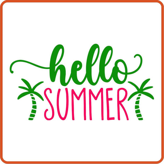 Hello Summer 3 | Summer Iron On Decal by SEC Apparel for Shirts, Clothing and More - secapparelonline