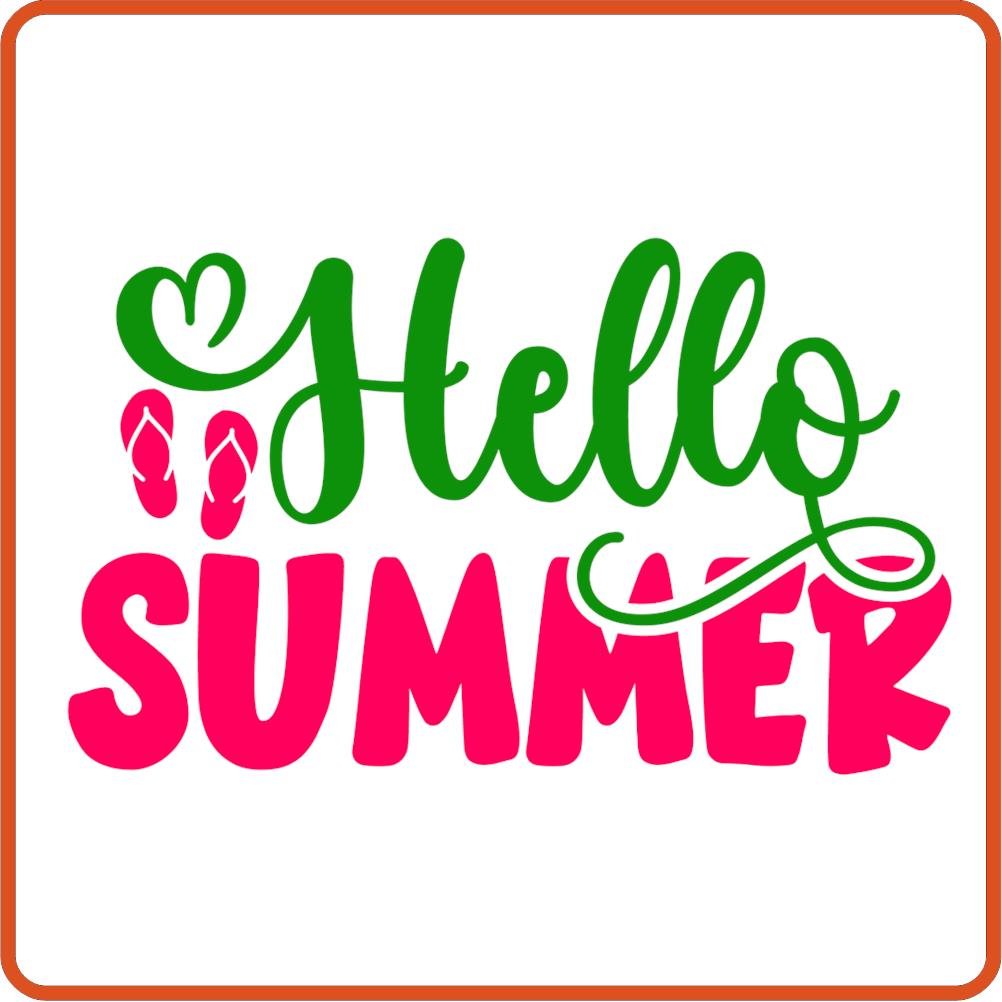 Hello Summer 4 | Summer Iron On Decal by SEC Apparel for Shirts, Clothing and More - secapparelonline