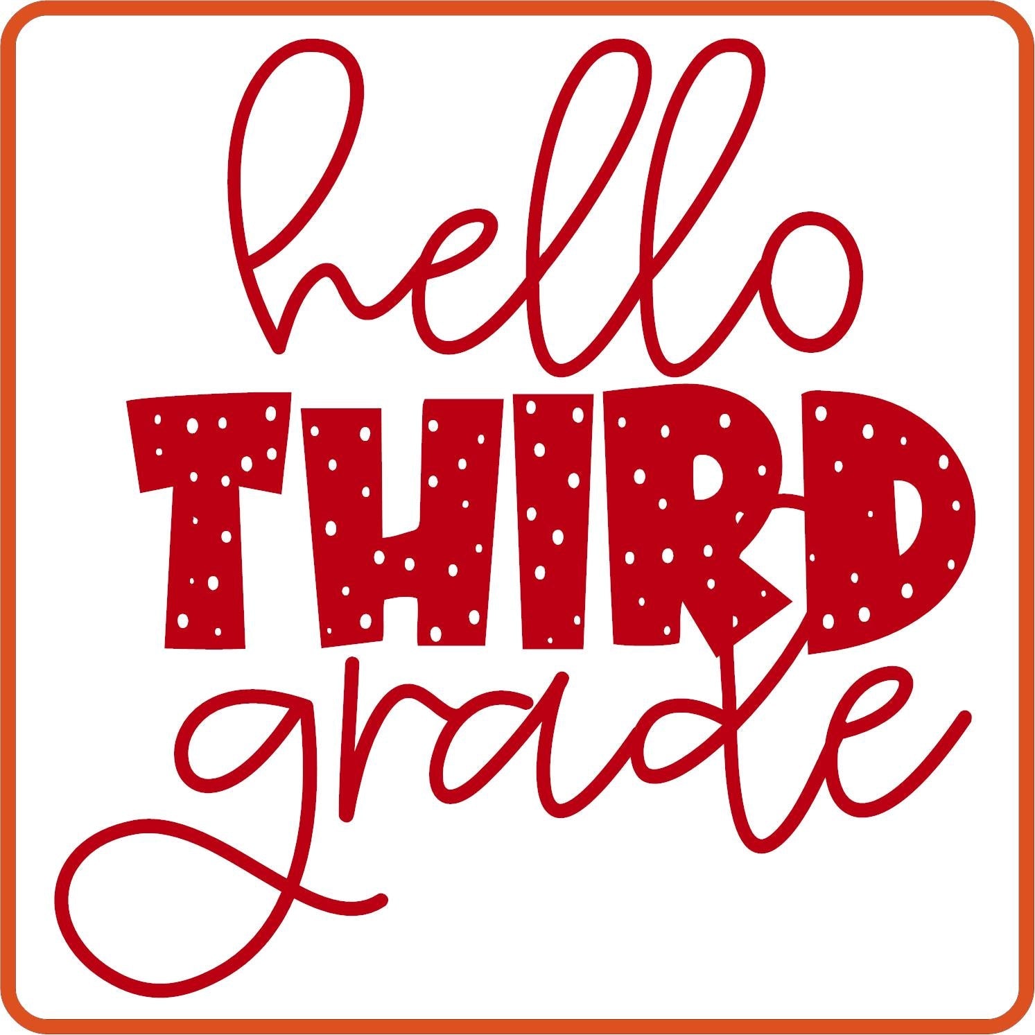 Hello Third Grade | Back to School Iron On Decals Patches by SEC Apparel - secapparelonline