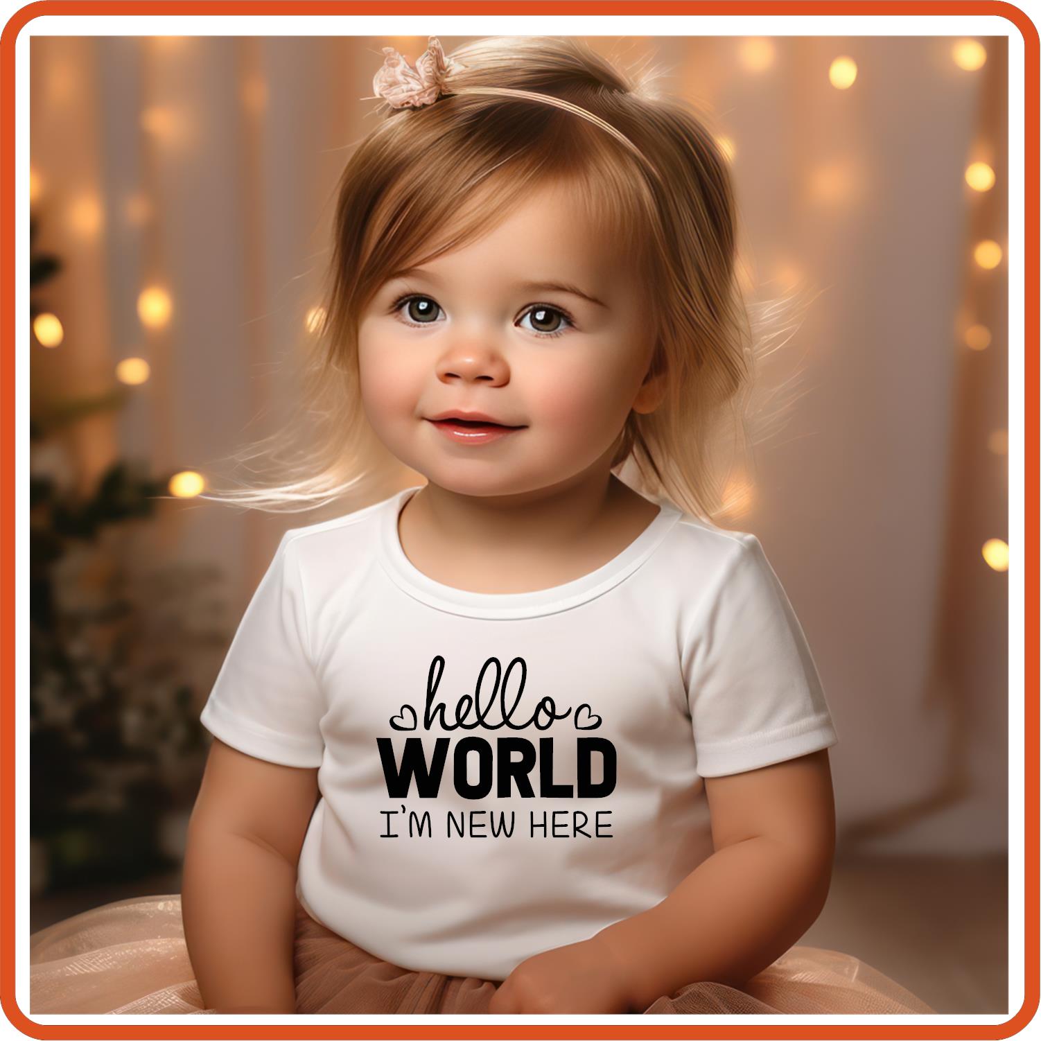 Hello World I'm New Here | New Baby Iron On Decal Patches by SEC Apparel - secapparelonline