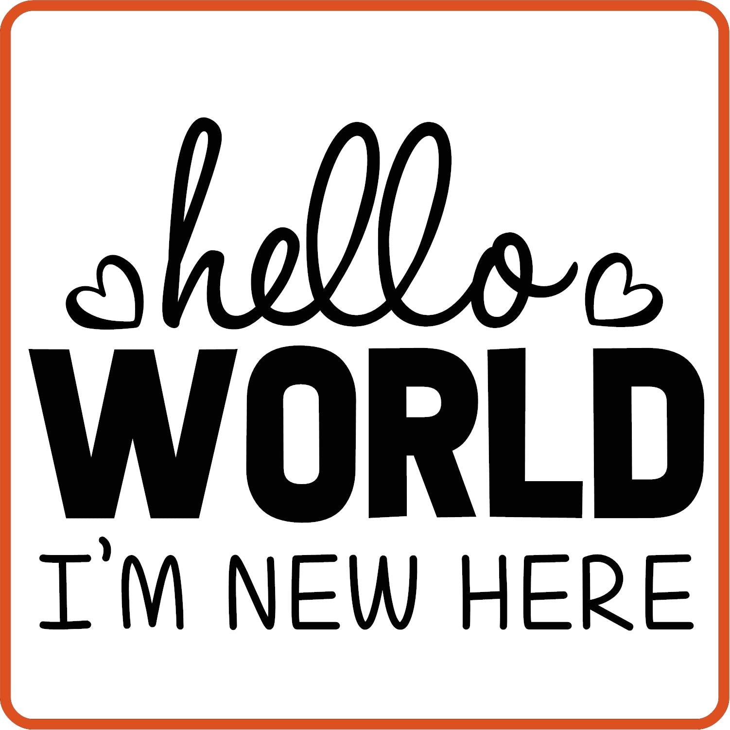 Hello World I'm New Here | New Baby Iron On Decal Patches by SEC Apparel - secapparelonline