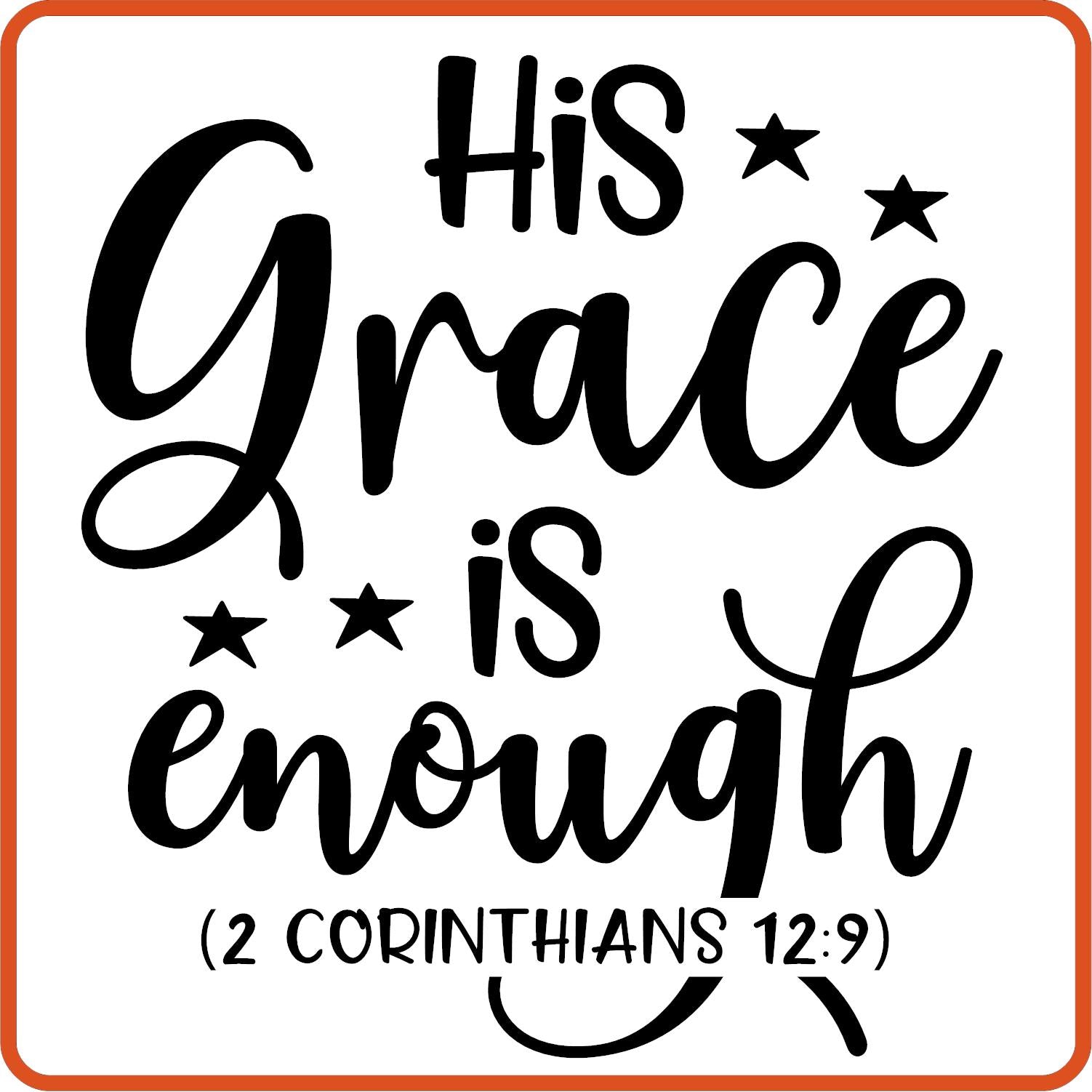 His Grace Is Enough | Bible | Religious Iron On Decals Patches by SEC Apparel - secapparelonline