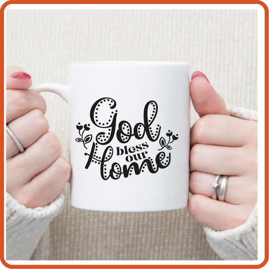 God Bless Our Home  | Home Mugs -11oz Coffee Mug by SEC Apparel