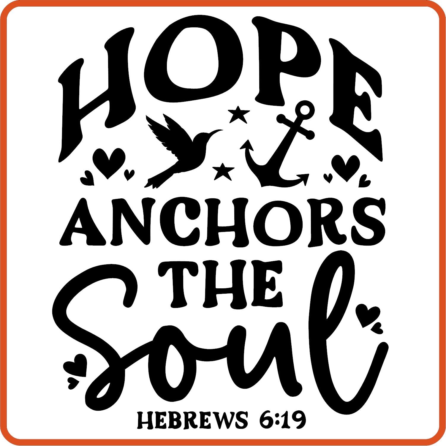 Hope Anchors the Soul | Bible | Religious Iron On Decals Patches by SEC Apparel - secapparelonline
