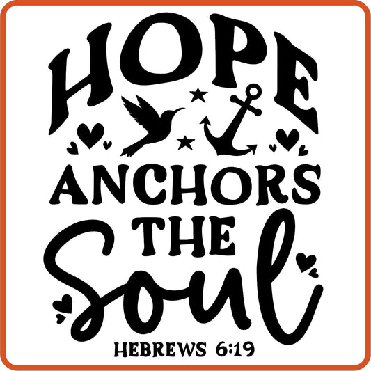 Hope Anchors the Soul | Bible | Religious Iron On Decals Patches by SEC Apparel - secapparelonline