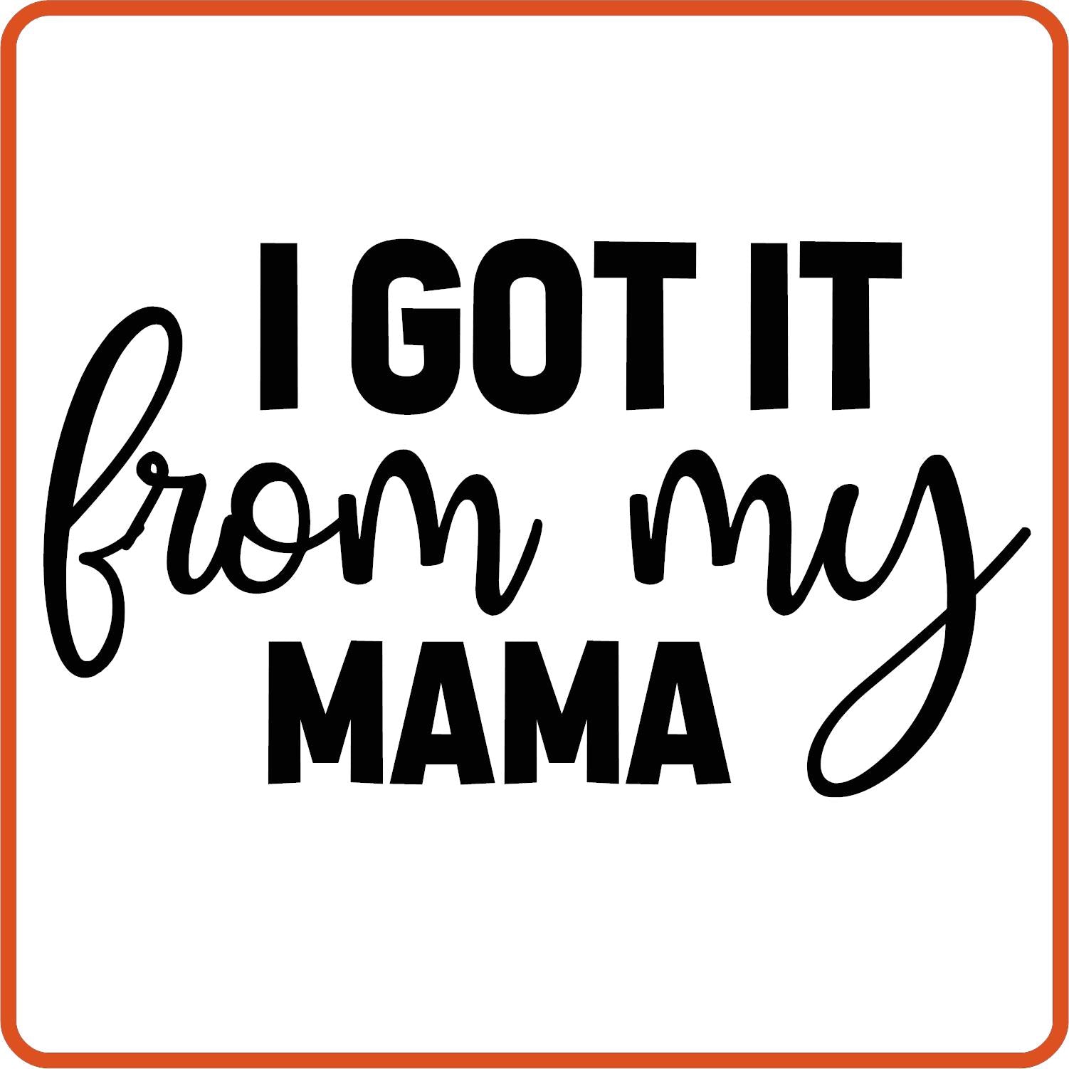 I got it from my Mama | New Baby Iron On Decal Patches by SEC Apparel - secapparelonline