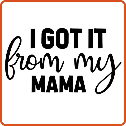 I got it from my Mama | New Baby Iron On Decal Patches by SEC Apparel - secapparelonline