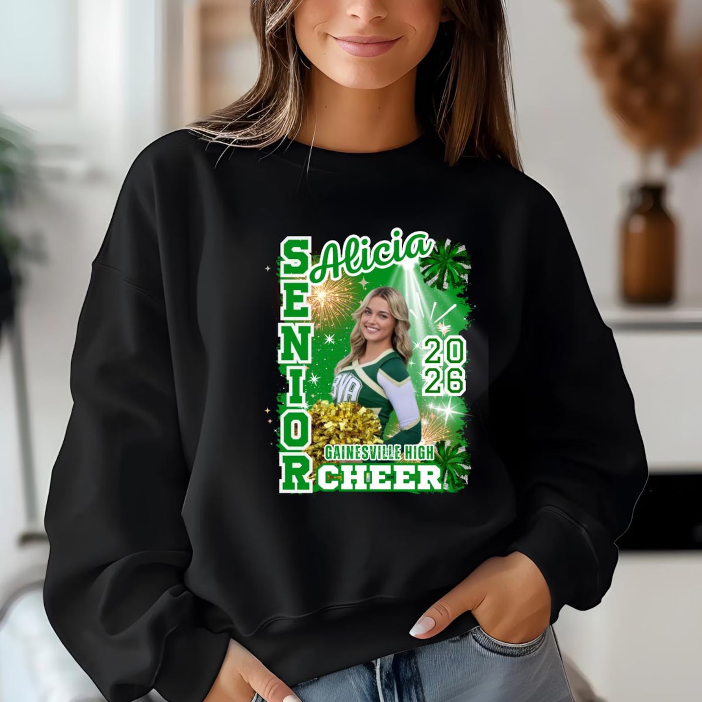 Senior Year Cheerleading Transfer - Custom Photo and Name DTF Iron-On