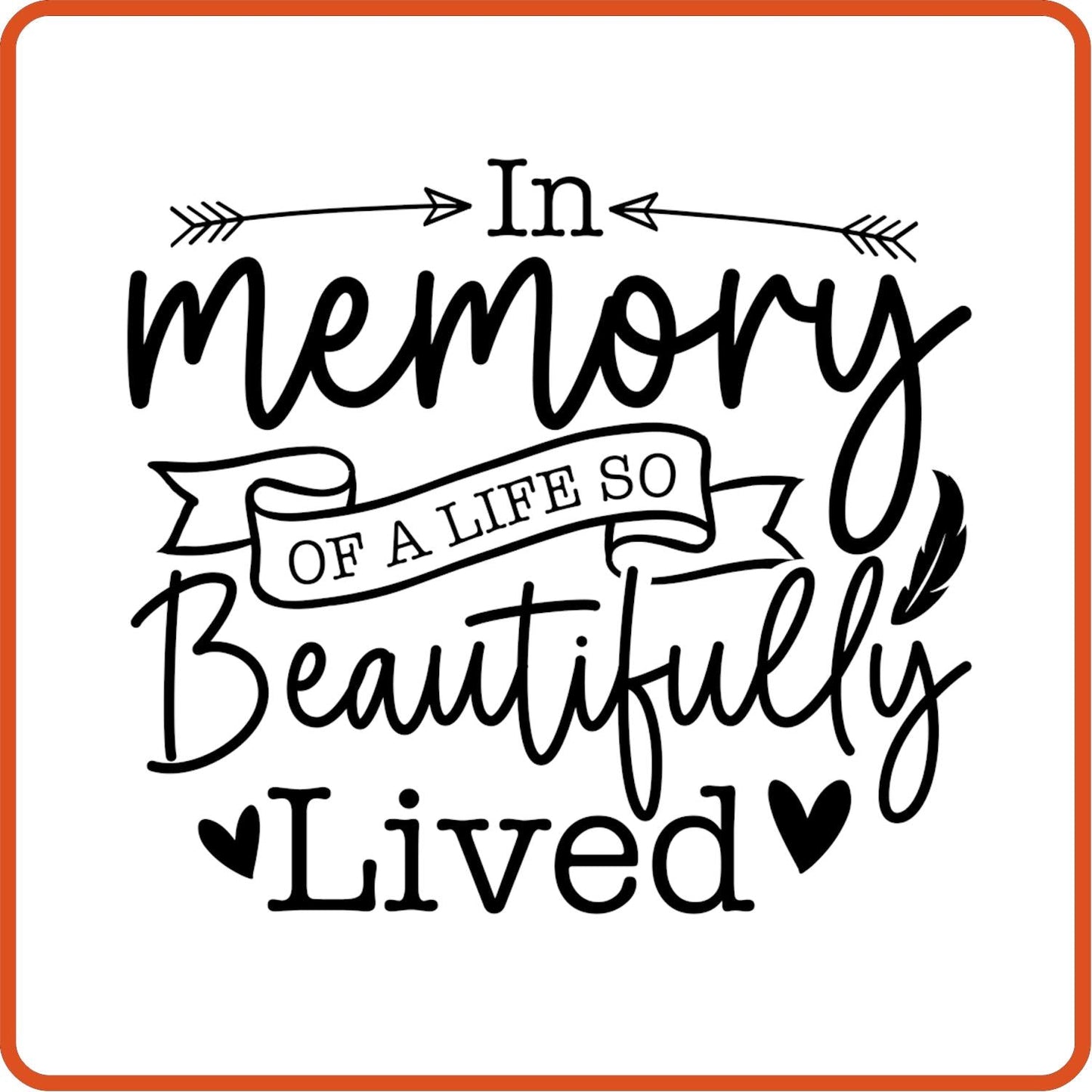 In Memory of a Life So Beautifully Lived | Memorial| Sympathy Iron On Decals Patches by SEC Apparel - secapparelonline