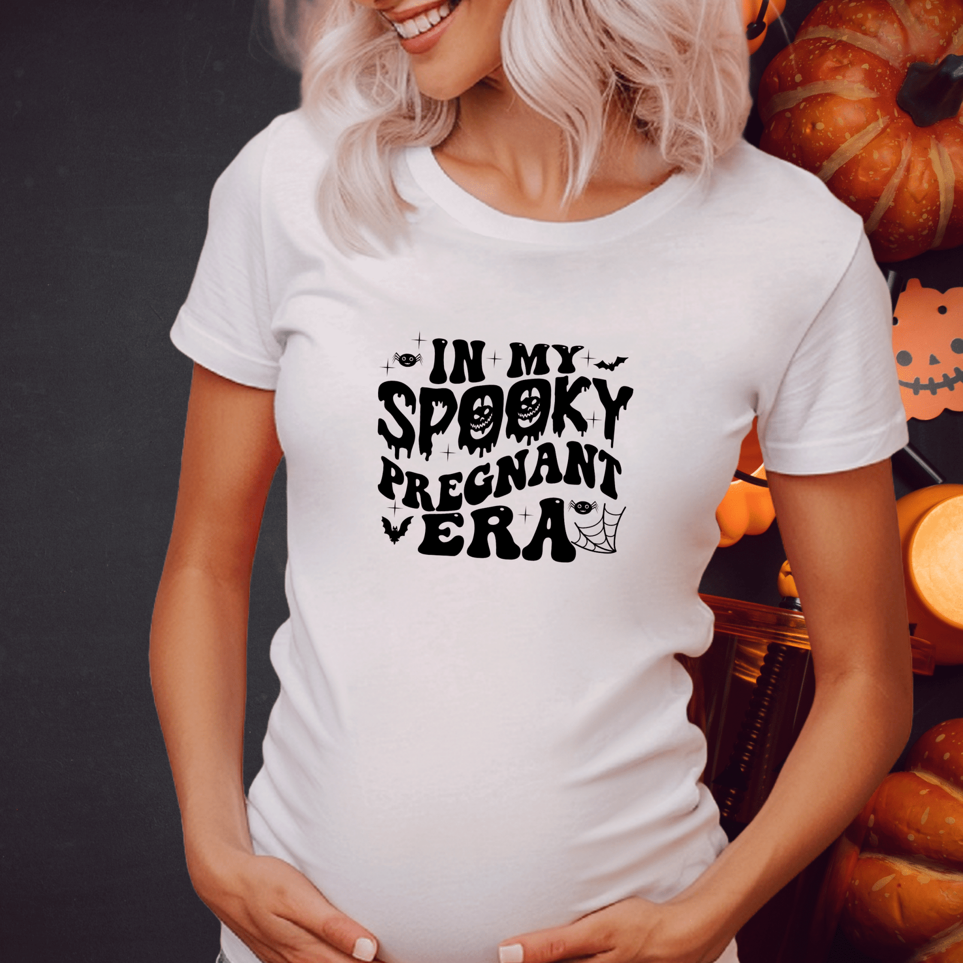 In My Spooky Pregnant Era Shirt | Crew neck | V Neck| Sweatshirt | Hoodie - secapparelonline