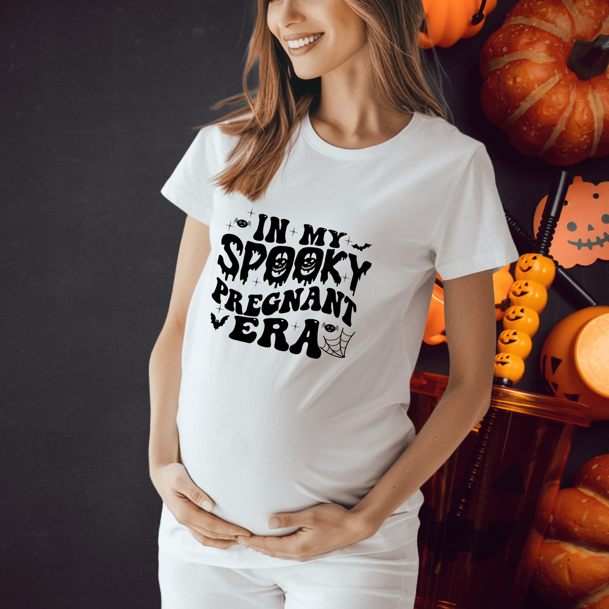 In My Spooky Pregnant Era Shirt | Crew neck | V Neck| Sweatshirt | Hoodie - secapparelonline