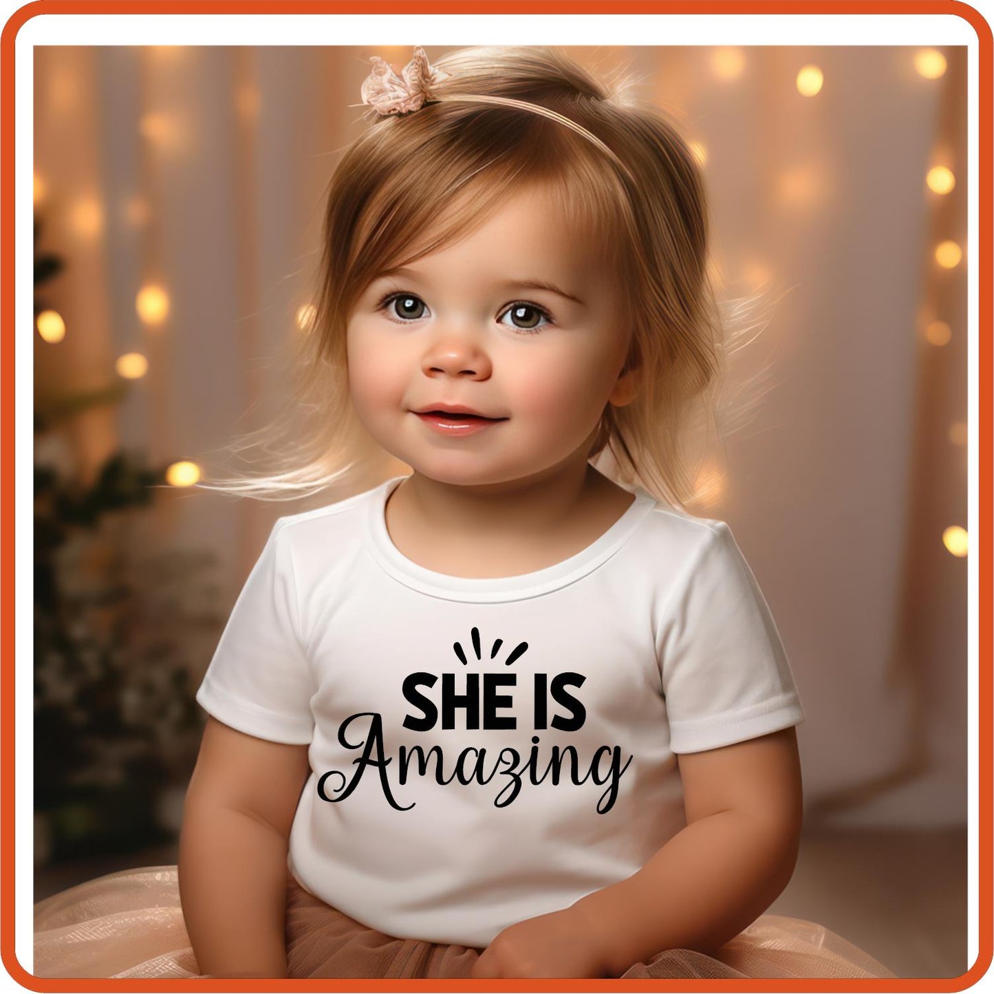 She Is Amazing | New Baby Iron On Decal Patches by SEC Apparel