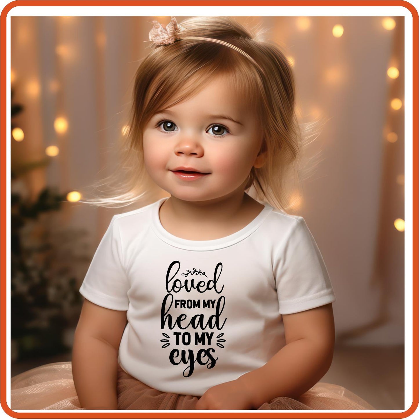 Loved from my head to my eye | New Baby Iron On Decal Patches by SEC Apparel