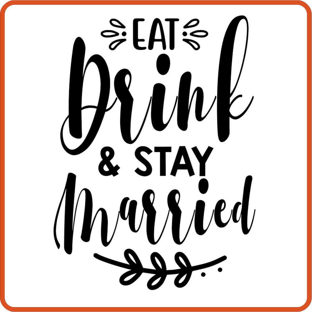 Eat Drink and Stay Married | Anniversary Iron On Decal Patches by SEC Apparel