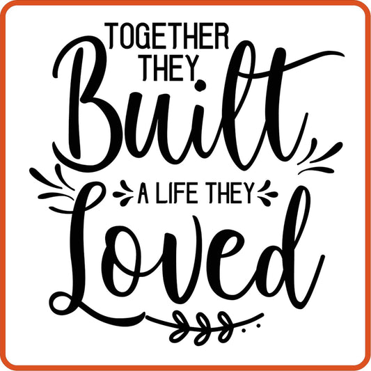 Together they built a life | Anniversary Iron On Decal Patches by SEC Apparel