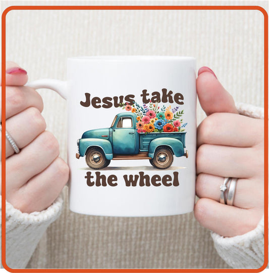 Jesus take the Wheel | Christian | Religious Mugs - 11oz Coffee Mug by SEC Apparel - secapparelonline