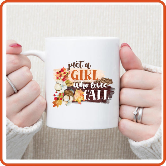 Just a Girl Who Love Fall | Fall Mugs - 11oz Coffee Mug by SEC Apparel - secapparelonline