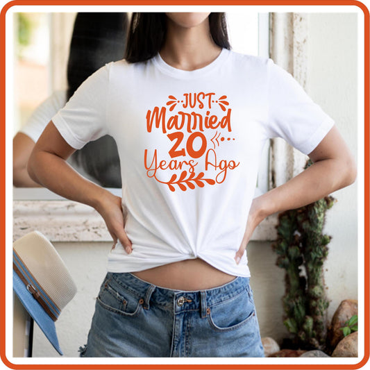 Just Married Customized with years Graphic T shirt | Anniversary Shirt by SEC Apparel