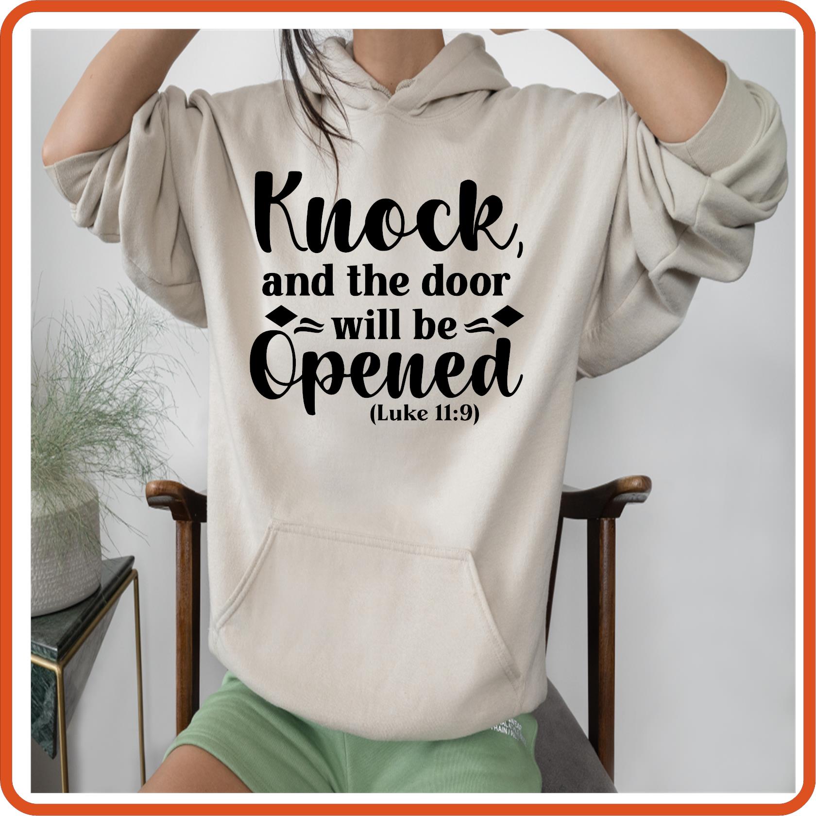 Knock and the Door will be Opened | Bible | Religious Iron On Decals Patches by SEC Apparel - secapparelonline