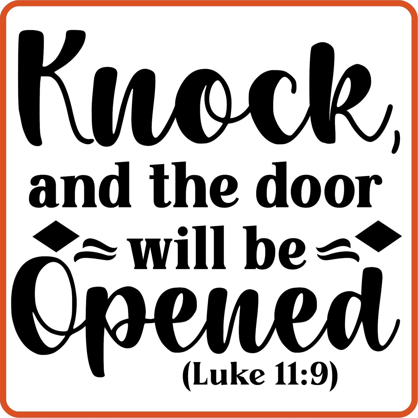 Knock and the Door will be Opened | Bible | Religious Iron On Decals Patches by SEC Apparel - secapparelonline