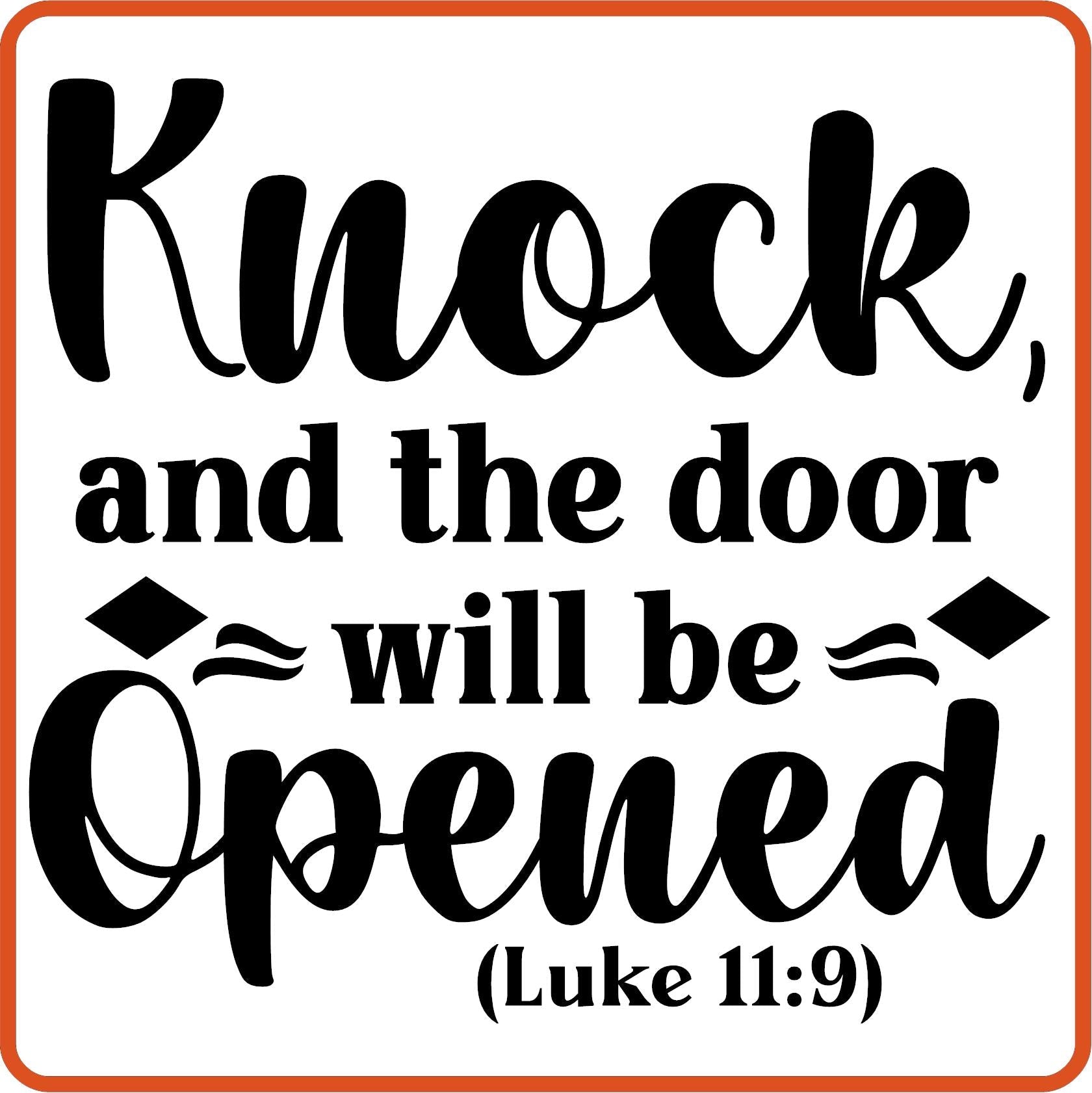 Knock and the Door will be Opened | Bible | Religious Iron On Decals Patches by SEC Apparel - secapparelonline