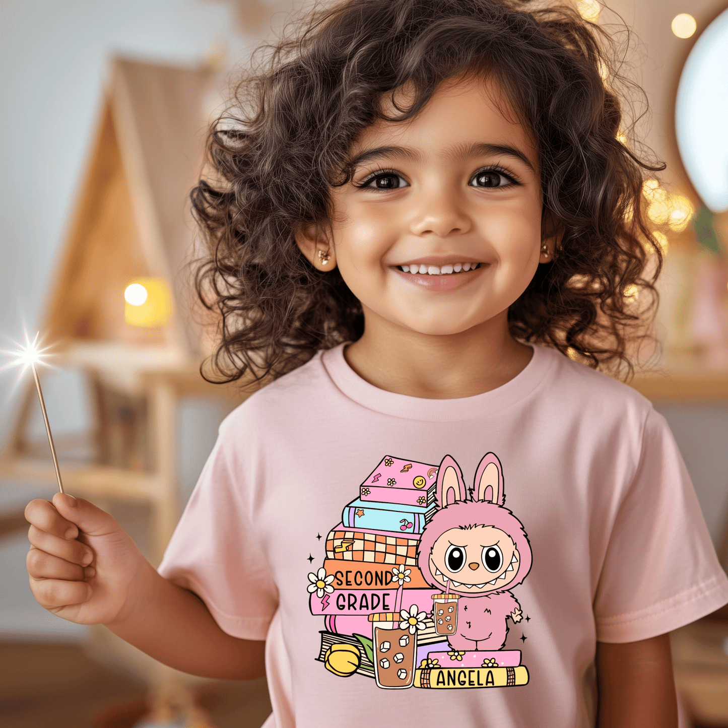 🌟 Labubu Custom Back to School Shirt – Personalized Kids Tee with Cute Cartoon Design - secapparelonline