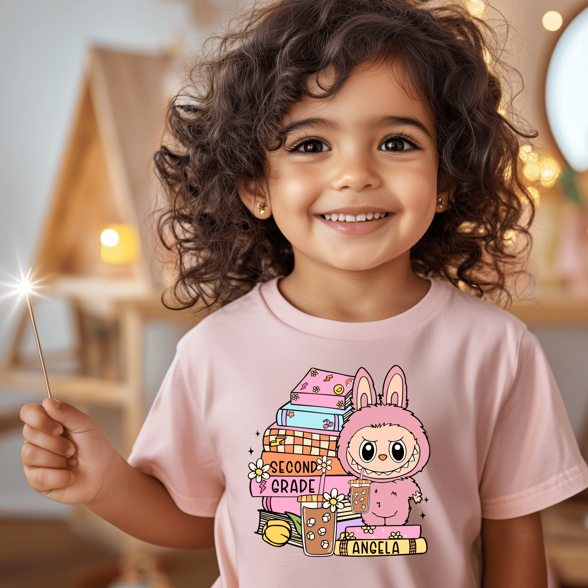 🌟 Labubu Custom Back to School Shirt – Personalized Kids Tee with Cute Cartoon Design - secapparelonline