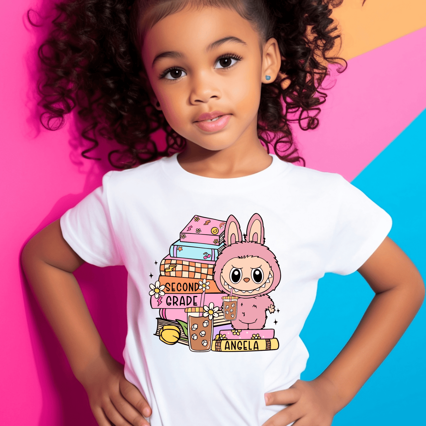 🌟 Labubu Custom Back to School Shirt – Personalized Kids Tee with Cute Cartoon Design - secapparelonline
