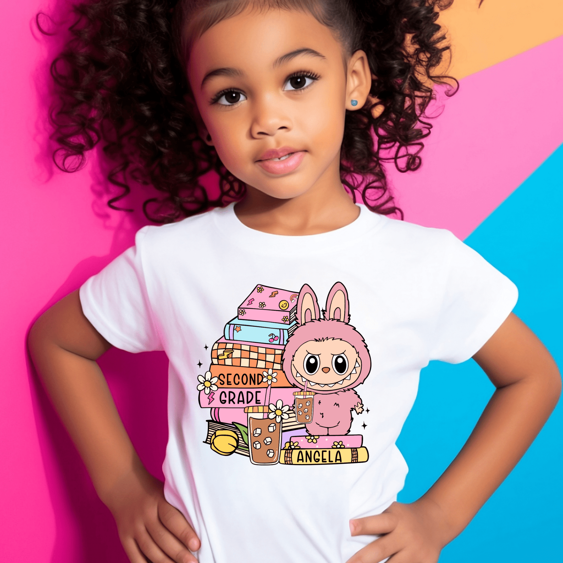 🌟 Labubu Custom Back to School Shirt – Personalized Kids Tee with Cute Cartoon Design - secapparelonline
