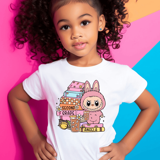 🌟 Labubu Custom Back to School Shirt – Personalized Kids Tee with Cute Cartoon Design - secapparelonline