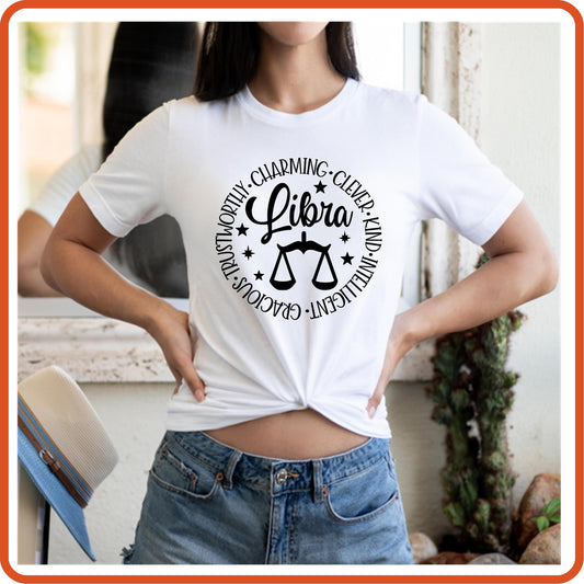 Libra Zodiac Sign Horoscope Birthday T-Shirt | SEC Apparel