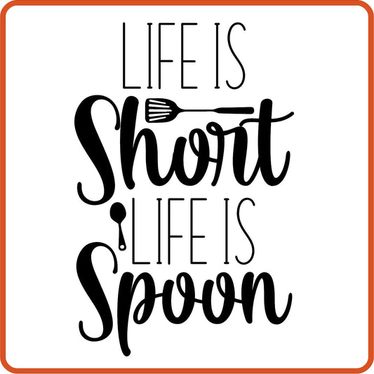Life Is Short Life Is Spoon | Apron Iron On Decals Patches by SEC Apparel - secapparelonline
