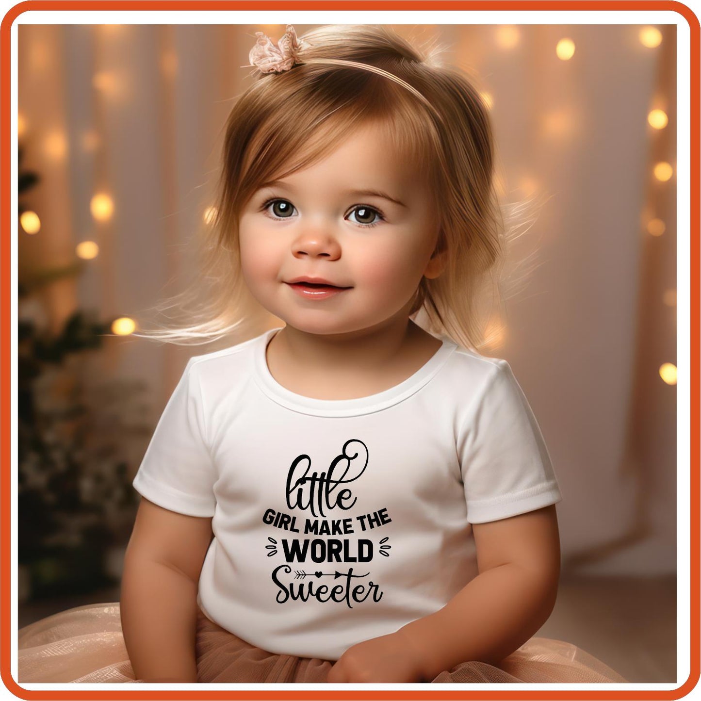Little Girl Make the Word Sweeter | New Baby Iron On Decal Patches by SEC Apparel - secapparelonline