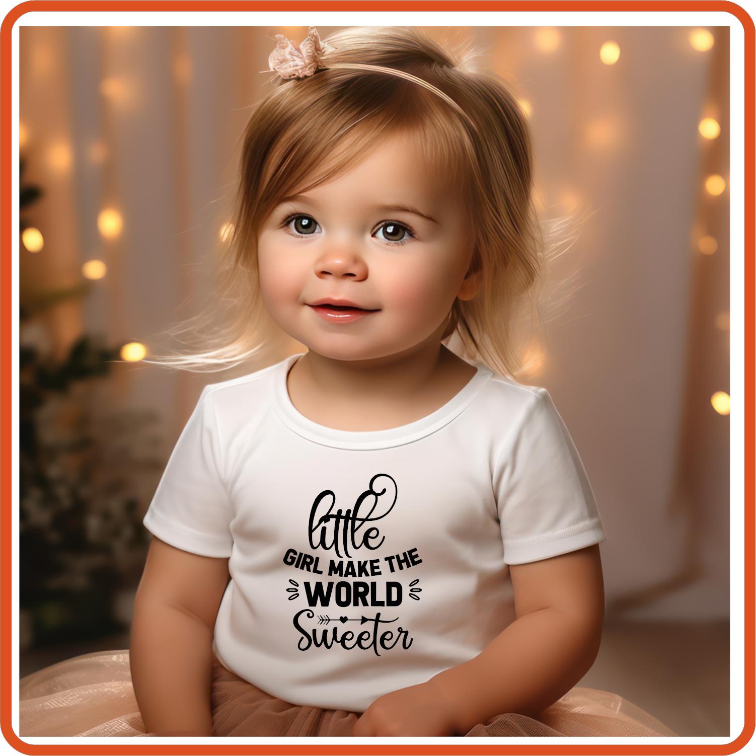 Little Girl Make the Word Sweeter | New Baby Iron On Decal Patches by SEC Apparel - secapparelonline