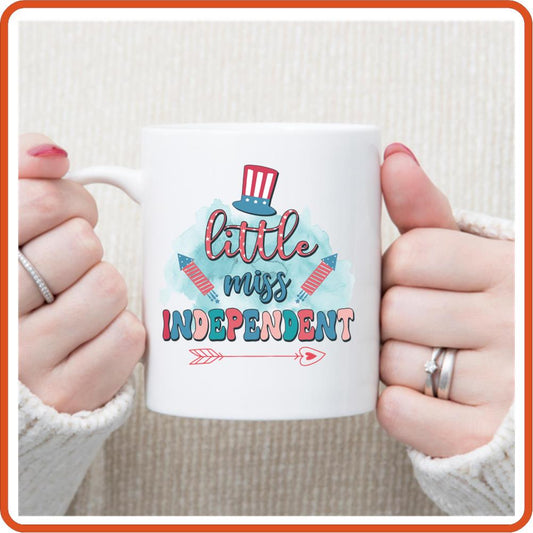 Little Miss Independent | 4th of July Mugs - 11oz Coffee Mug by SEC Apparel - secapparelonline