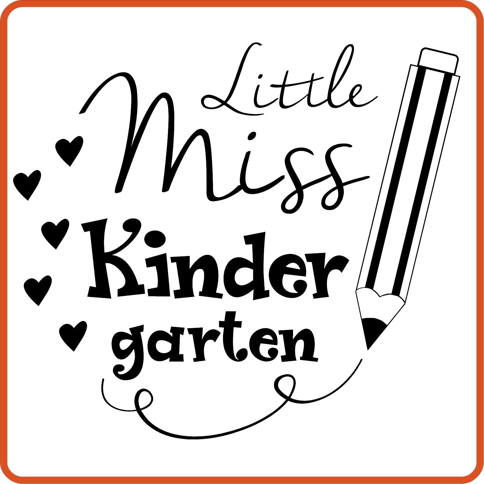 Little Miss Kindergarten | Back to School Iron On Decals Patches by SEC Apparel - secapparelonline