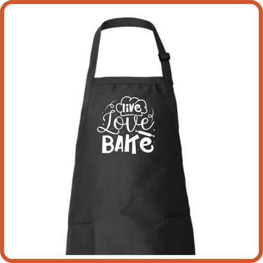 Live Love Bake Full Length Apron by SEC Apparel - secapparelonline