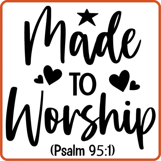 Made to Worship | Bible | Religious Iron On Decals Patches by SEC Apparel - secapparelonline