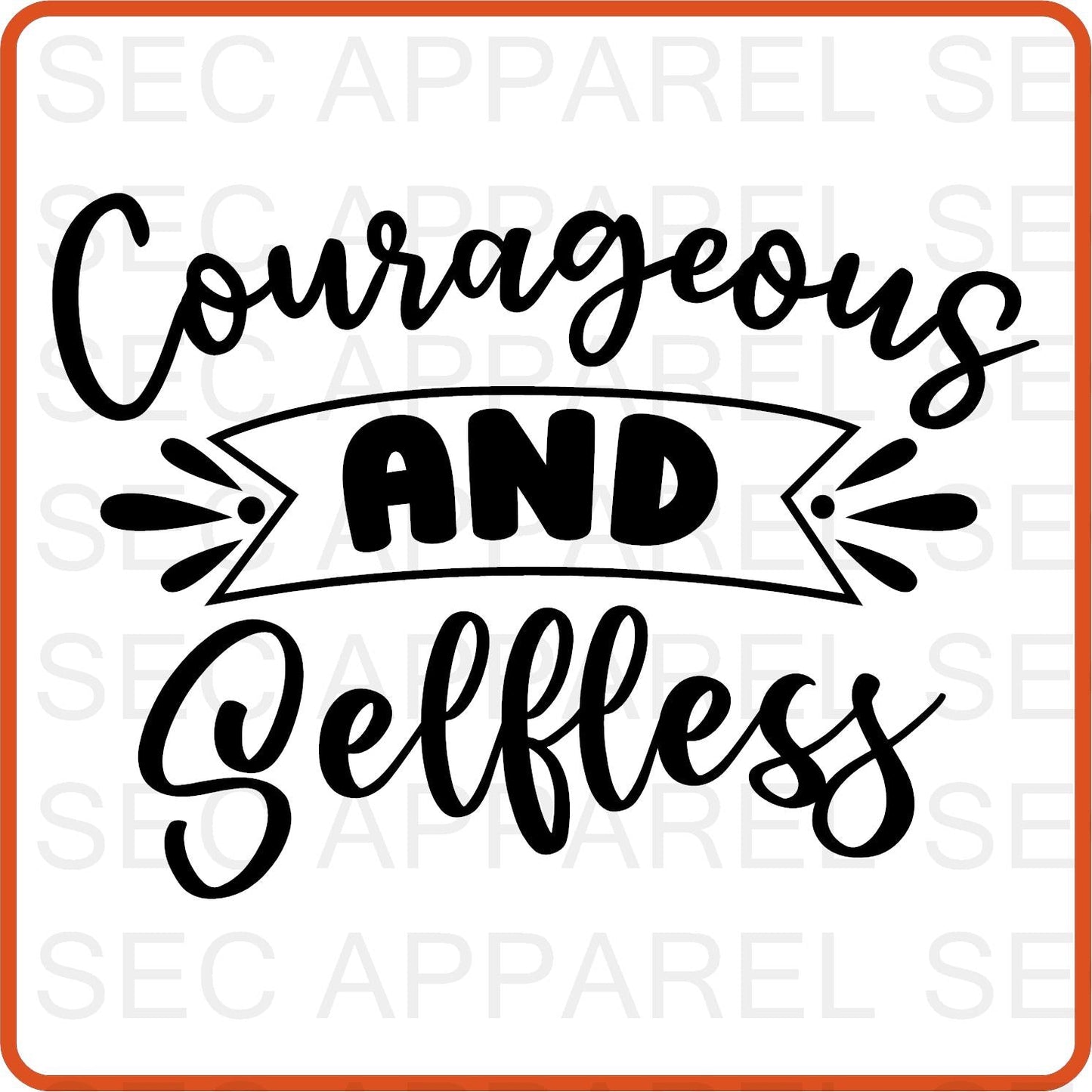 Memorial Day Iron On Decals Patches transfers vinyl for shirts, clothing | Courageous and Selfless - secapparelonline