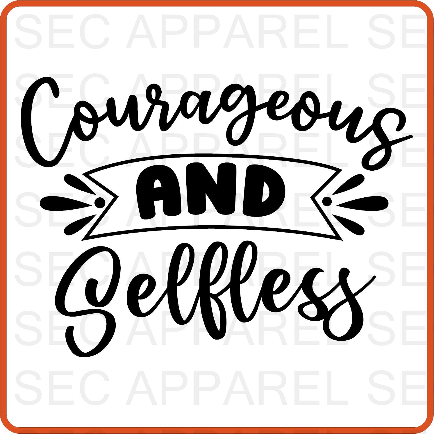 Memorial Day Iron On Decals Patches transfers vinyl for shirts, clothing | Courageous and Selfless - secapparelonline