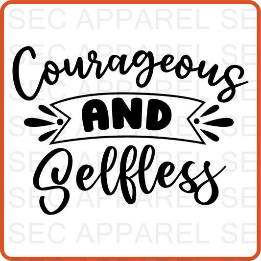 Memorial Day Iron On Decals Patches transfers vinyl for shirts, clothing | Courageous and Selfless - secapparelonline