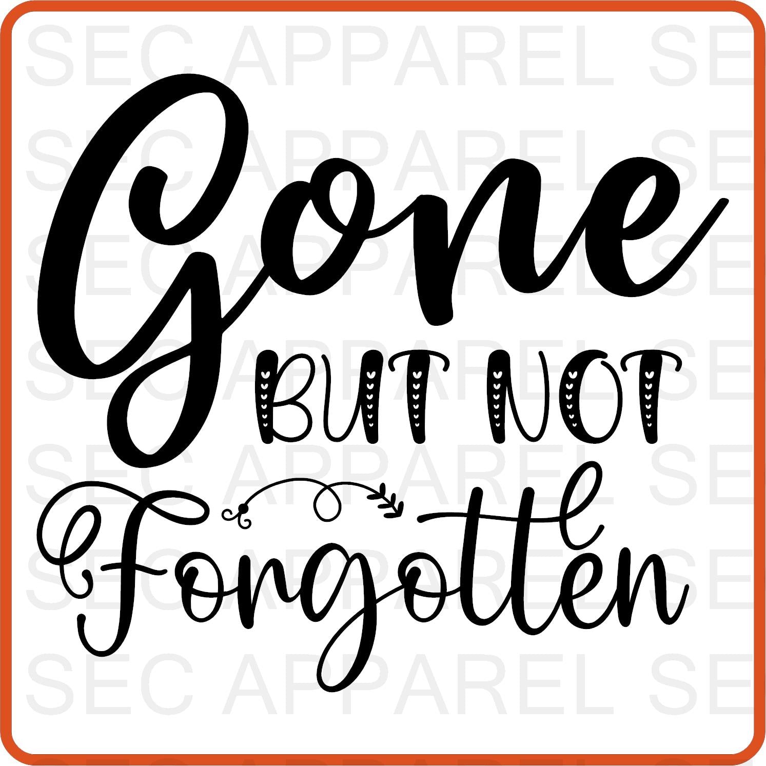 Memorial Day Iron On Decals Patches transfers vinyl for shirts, clothing | Gone But Not Forgotten - secapparelonline
