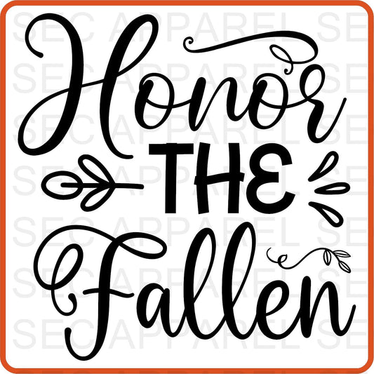 Memorial Day Iron On Decals Patches transfers vinyl for shirts, clothing | Honor the Fallen - secapparelonline