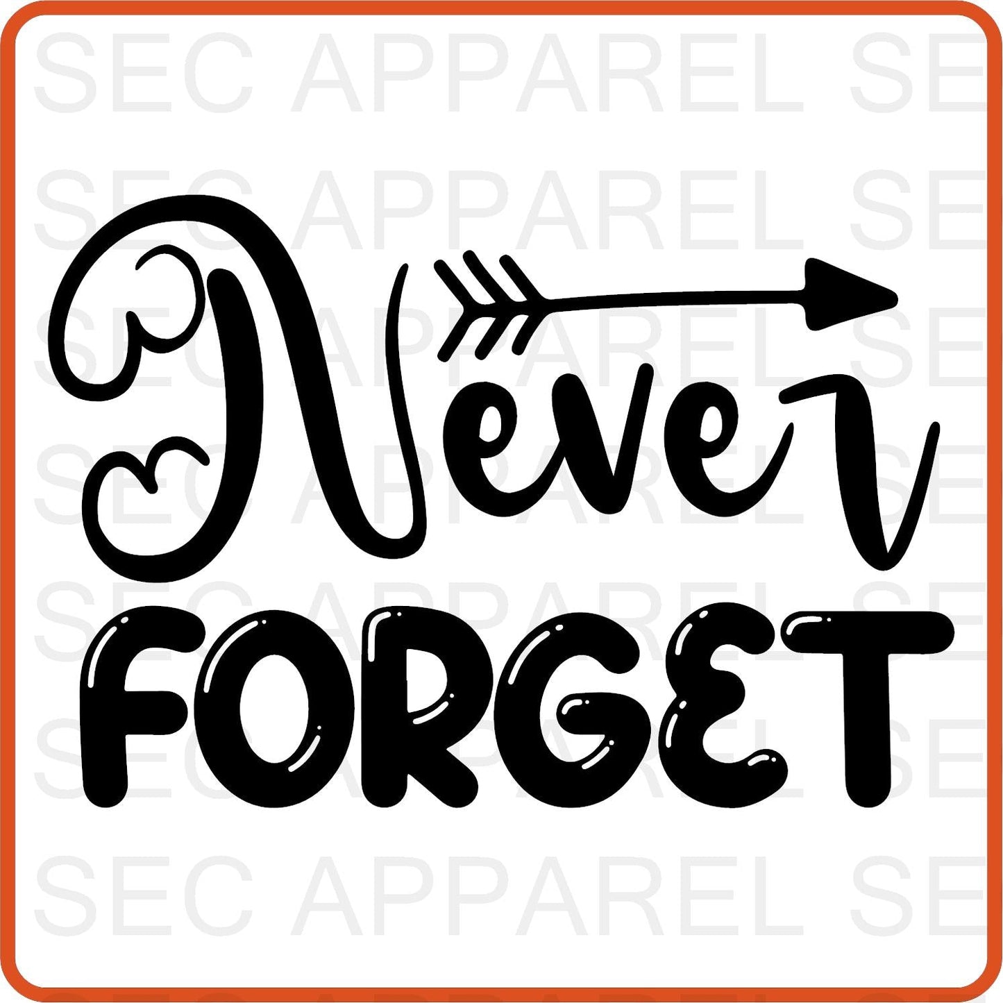 Memorial Day Iron On Decals Patches transfers vinyl for shirts, clothing | Never Forget - secapparelonline