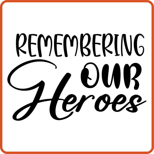 Memorial Day Iron On Decals Patches transfers vinyl for shirts, clothing | Remember Our Heroes - secapparelonline
